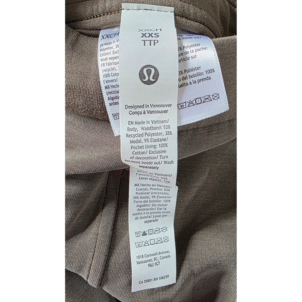Lululemon Softstreme Pintuck High-Rise Wide-Leg Pants Brown Taupe XXS - Picture 3 of 4